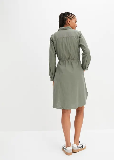 bonprix Modisches Kleid mit Taschen und Gummizug in der Taille knieumspielend Riesige Rabatte