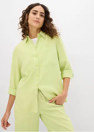 bonprix Bluse mit aufgesetzten Taschen und Knopfleiste - grün 50% Rabatt mit kostenlosem Versand