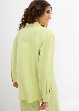 bonprix Bluse mit aufgesetzten Taschen und Knopfleiste - grün 50% Rabatt mit kostenlosem Versand