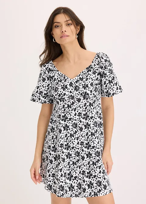 bonprix Kleid aus Jersey mit Herzförmigen Ausschnitt und Puffärmeln Rabatte dieses Monats