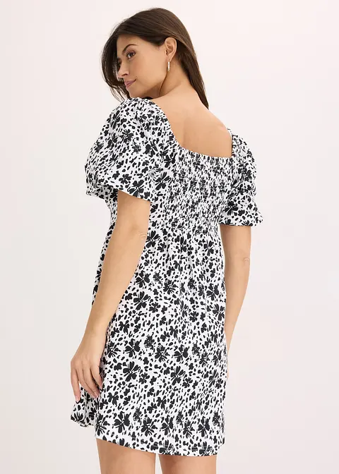 bonprix Kleid aus Jersey mit Herzförmigen Ausschnitt und Puffärmeln Rabatte dieses Monats