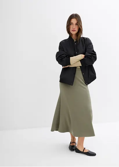 bonprix Midirock in voluminöser A-Linie - grün - Damen Outlet