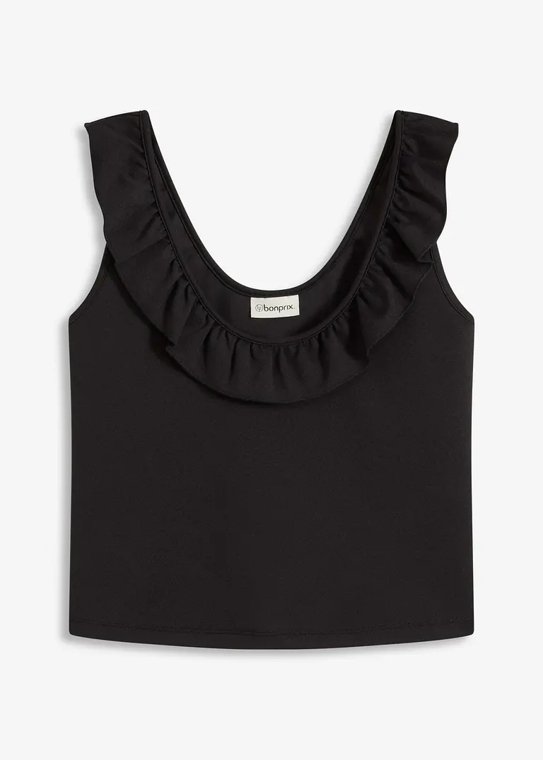 bonprix Modernes Top aus Jersey mit Verzierung - schwarz Fabrikverkauf