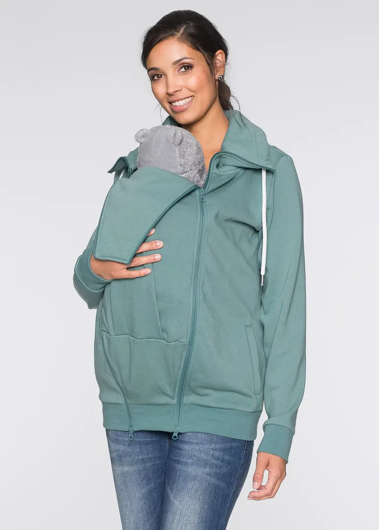 bonprix Sweatjacke für die Schwangerschaft und danach mit Trageeinsatz Kostenloser Versand