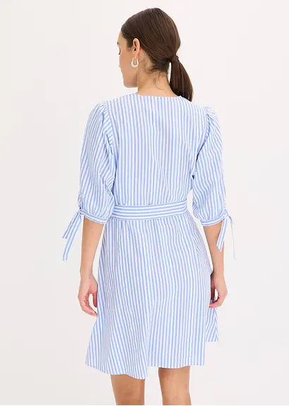 bonprix modisches Blusenkleid mit Puffärmeln und Bindeband in der Taille Limitierter Zeitrabatt