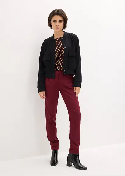 bonprix Jacke mit Knopfleiste und Taschen - schwarz - Damen Fabrik Onlineshop
