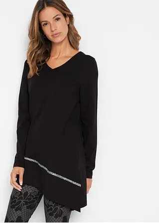 bonprix schönes Longshirt mit asymmetrischen Schnitt und Glitzer - Damen Günstig kaufen