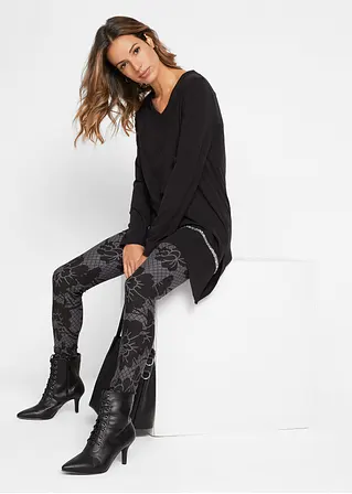 bonprix schönes Longshirt mit asymmetrischen Schnitt und Glitzer - Damen Günstig kaufen