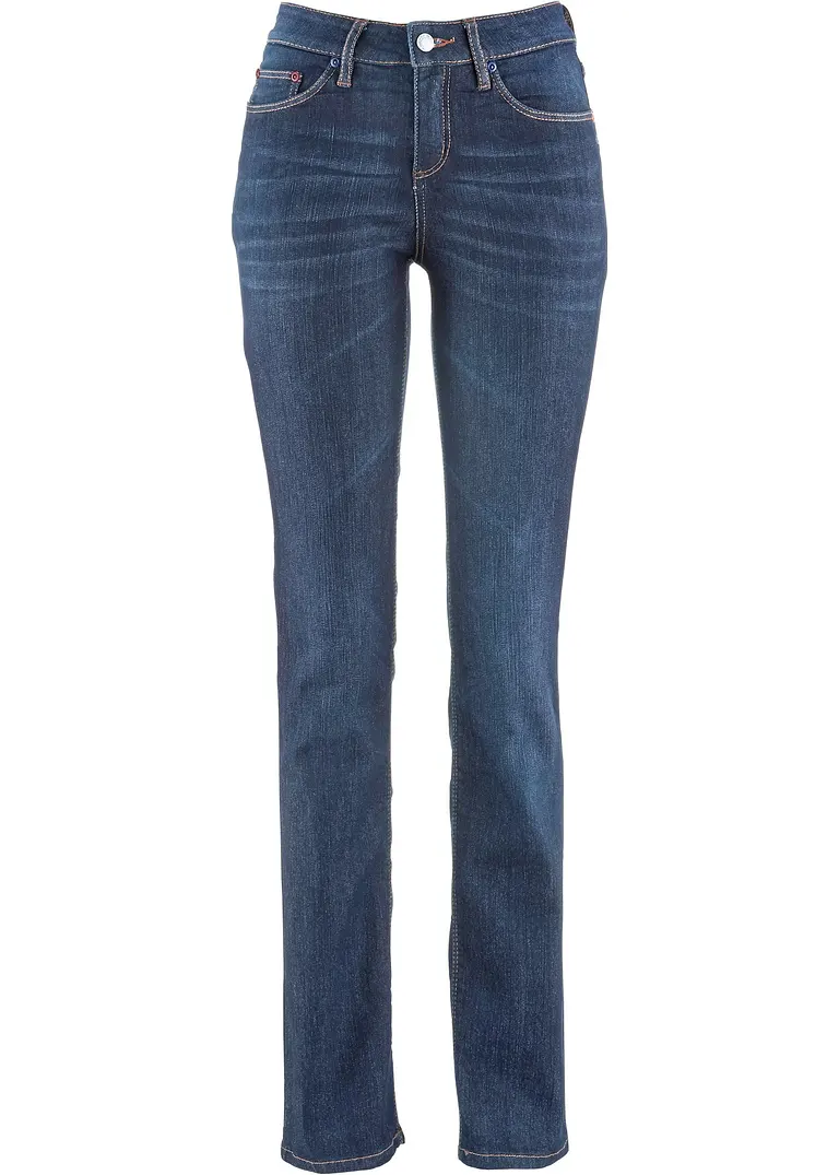 bonprix Bequeme Basic-Stretch-Jeans mit bunten Nieten - blau regular