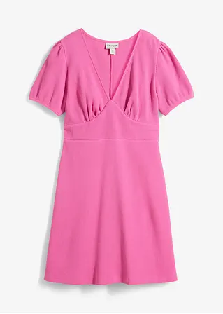 bonprix Shirtkleid aus reiner Baumwolle in Waffeloptik - pink