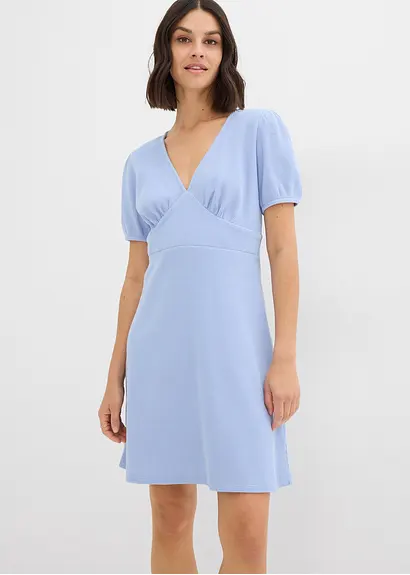 bonprix Shirtkleid aus reiner Baumwolle in Waffeloptik - blau Online Shopping