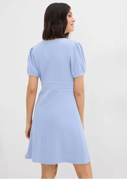 bonprix Shirtkleid aus reiner Baumwolle in Waffeloptik - blau Online Shopping