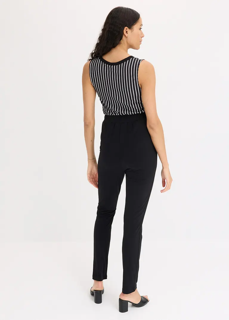 bonprix Zeitloser Jumpsuit mit Bindegürtel - schwarz - Damen Cyber Monday