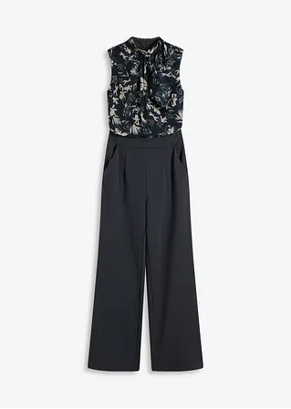 bonprix eleganter Jumpsuit mit Chiffon - blau - Damen