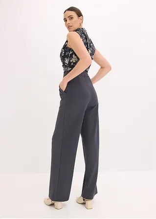 bonprix eleganter Jumpsuit mit Chiffon - blau - Damen Osterangebot