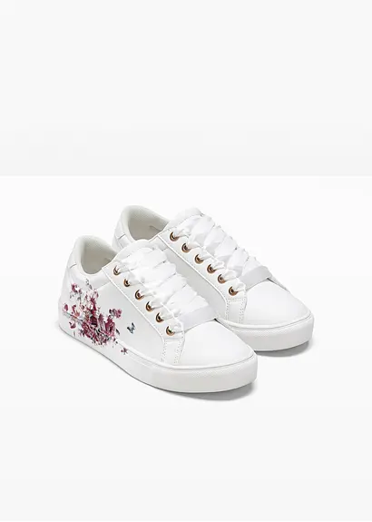 bonprix Süßer Sneaker mit Blumenprint - weiß - Damen Neueste Mode