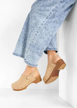 bonprix Modische Clogs - beige - Damen Blitzangebot