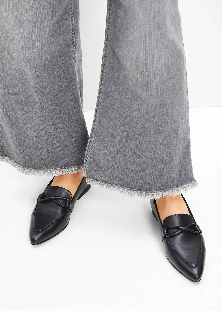 bonprix Eleganter Loafer aus Leder - schwarz - Damen Neuheiten