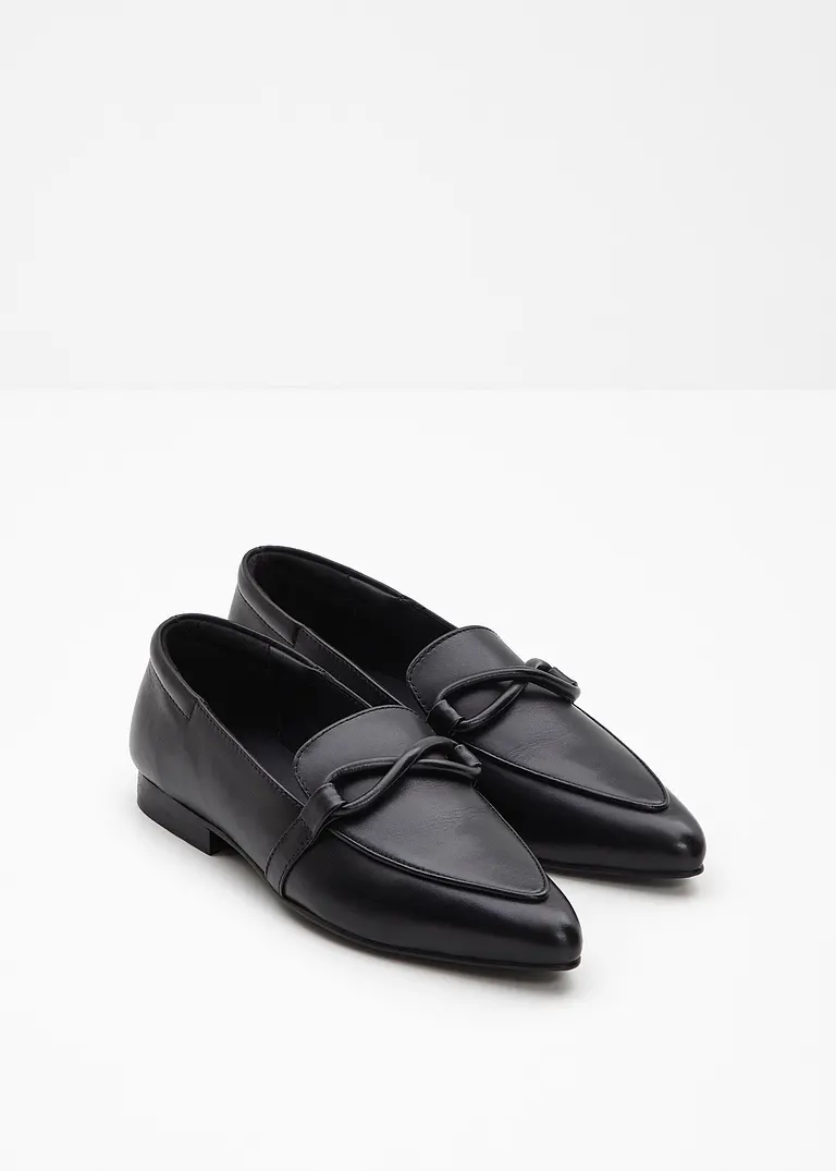 bonprix Eleganter Loafer aus Leder - schwarz - Damen Neuheiten