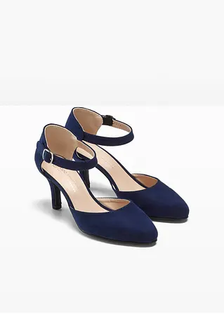 bonprix Hübscher Spangenpumps in Velourslederoptik - blau Kauf eins, bekomm eins gratis
