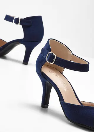 bonprix Hübscher Spangenpumps in Velourslederoptik - blau Kauf eins, bekomm eins gratis