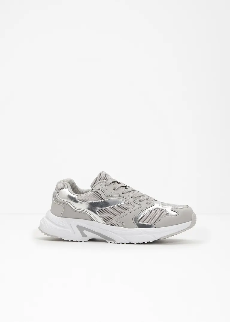 bonprix Sportlicher Chunky Sneaker mit Metallic Details - grau Sonderangebote