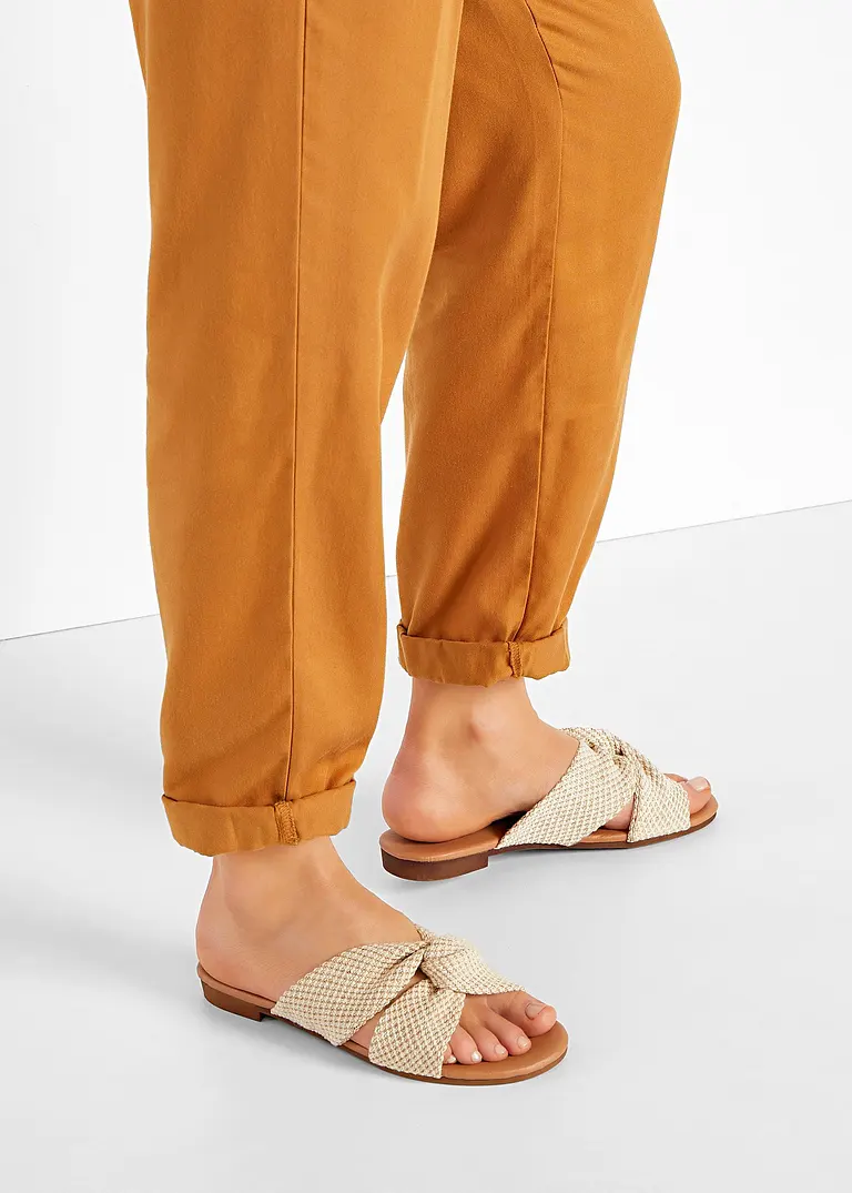 bonprix Sommerliche Pantolette mit Knotendetail - beige - Damen Letzte 3 Tage