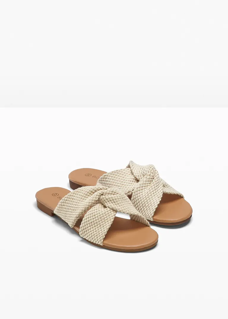 bonprix Sommerliche Pantolette mit Knotendetail - beige - Damen Letzte 3 Tage