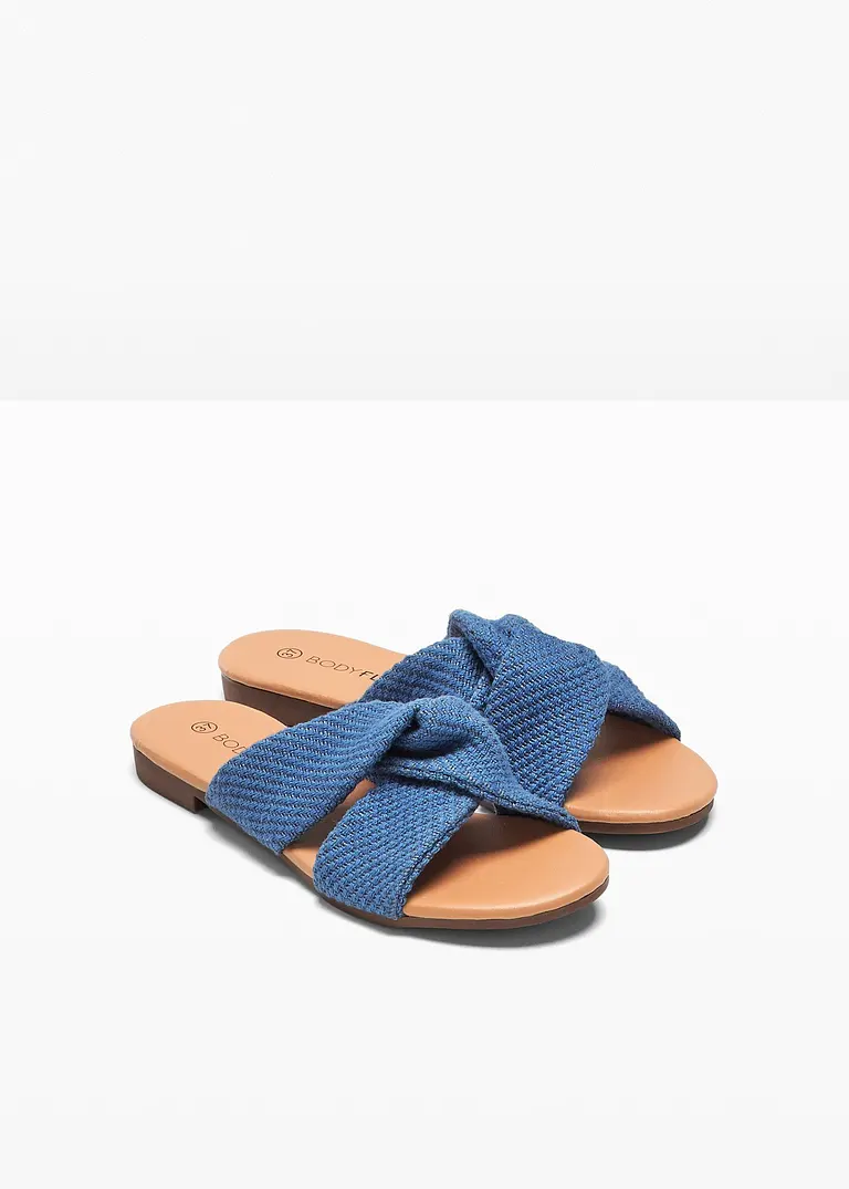 bonprix Sommerliche Pantolette mit Knotendetail - blau - Damen JETZT KAUFEN