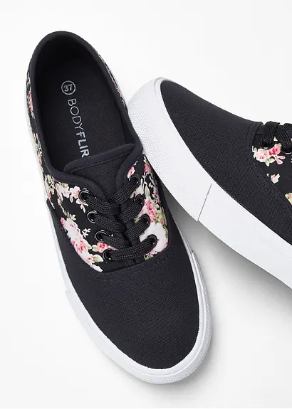 bonprix Lässiger Sneaker im sportlichen Design - schwarz Letzte 2 Tage