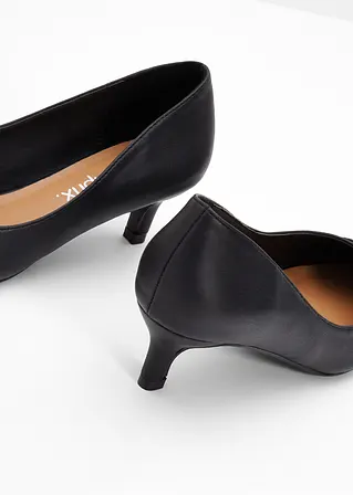 bonprix Modische Pumps in Leder-Optik - schwarz - Damen Bis zu 60% Rabatt