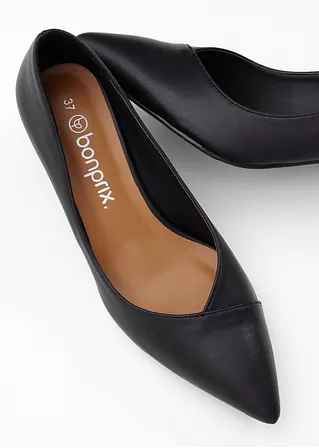 bonprix Modische Pumps in Leder-Optik - schwarz - Damen Bis zu 60% Rabatt