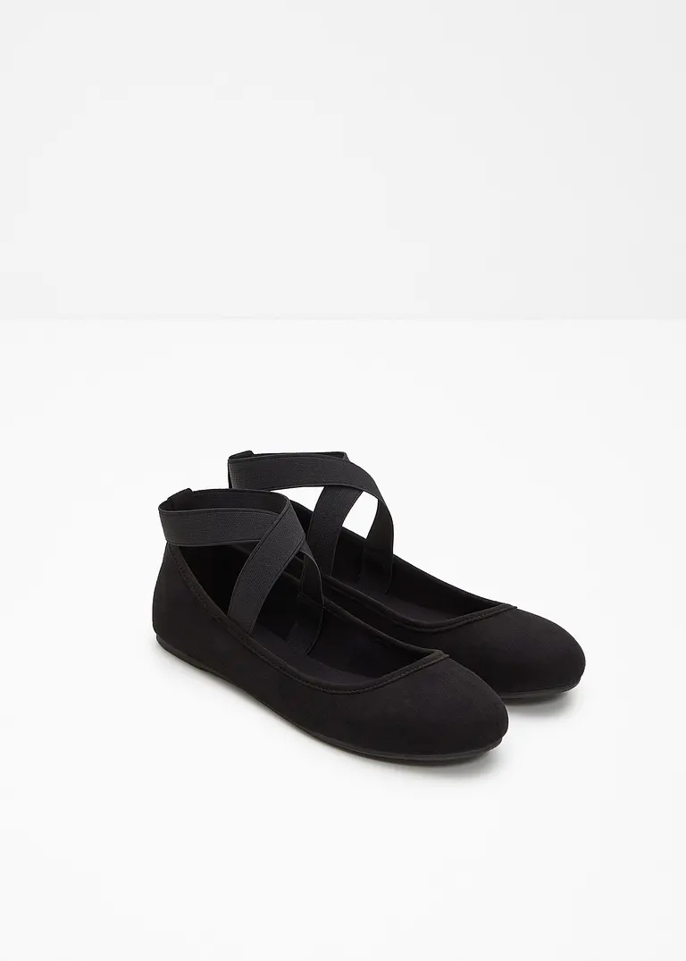 bonprix Schöner Ballerina von RAINBOW mit elastischen Bändern - schwarz Bis zu 65% Rabatt