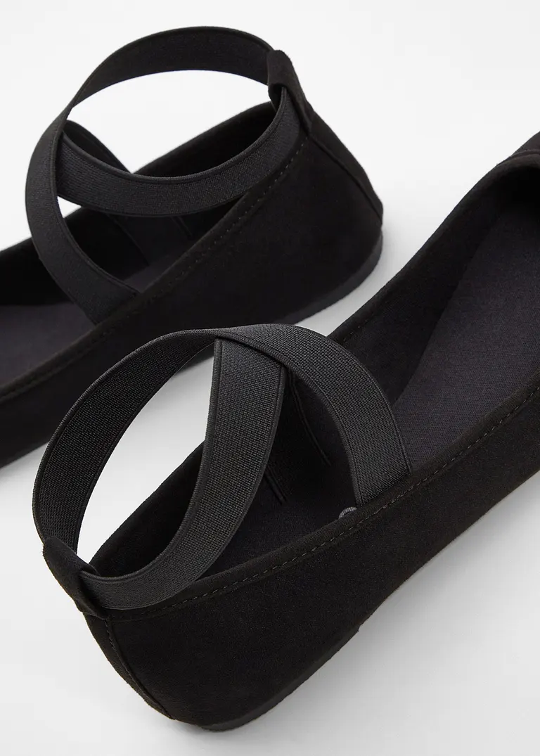 bonprix Schöner Ballerina von RAINBOW mit elastischen Bändern - schwarz Bis zu 65% Rabatt