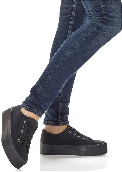 bonprix Schicker Plateausneaker von RAINBOW mit Schnürung - schwarz Vierteljährliche Förderung