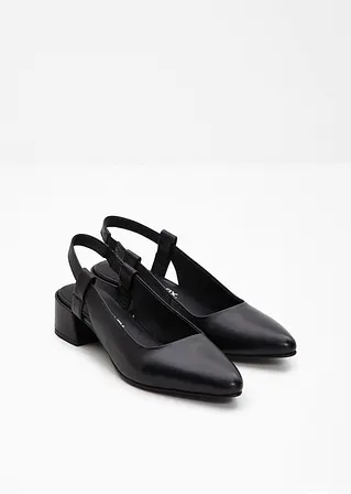 bonprix Zeitloser Sling Pumps aus Leder - schwarz - Damen Riesige Rabatte