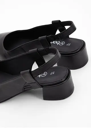 bonprix Zeitloser Sling Pumps aus Leder - schwarz - Damen Riesige Rabatte