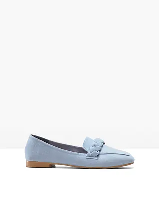 bonprix Elegante Slipper mit Flechtdetail - blau - Damen 50% Rabatt mit kostenlosem Versand