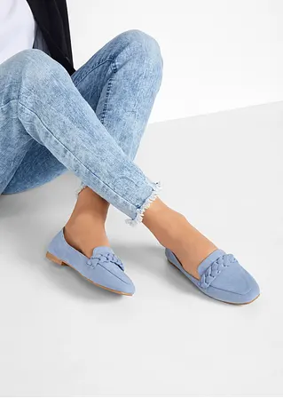 bonprix Elegante Slipper mit Flechtdetail - blau - Damen 50% Rabatt mit kostenlosem Versand