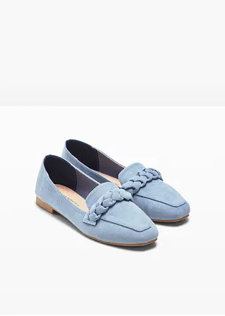 bonprix Elegante Slipper mit Flechtdetail - blau - Damen 50% Rabatt mit kostenlosem Versand