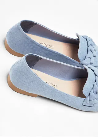 bonprix Elegante Slipper mit Flechtdetail - blau - Damen 50% Rabatt mit kostenlosem Versand