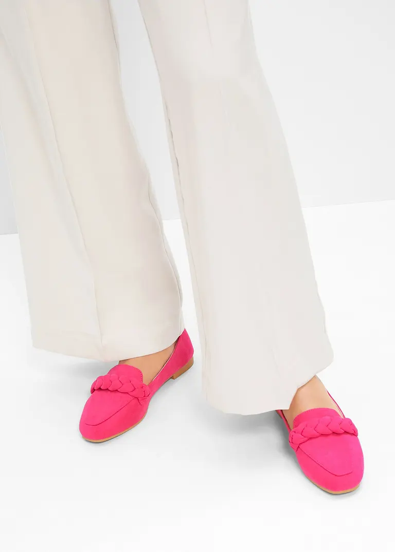 bonprix Elegante Slipper mit Flechtdetail - pink - Damen Clearance-Verkauf