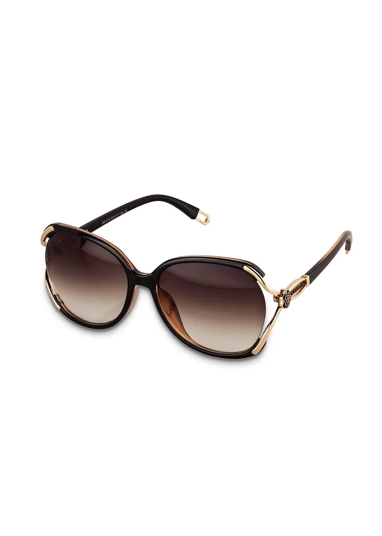 bonprix Modische Sonnenbrille mit besonderen Details - braun Speichern exportieren