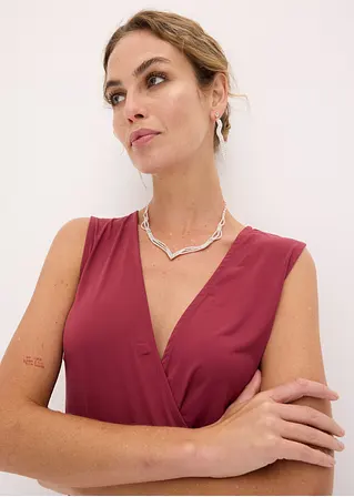 bonprix Kette + Ohrstecker mit Glitzersteinen - silberfarben 50% Rabatt für begrenzte Zeit