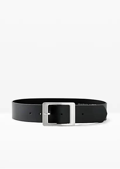 bonprix Klassischer Ledergürtel uni-farbend - schwarz - Damen Günstig kaufen