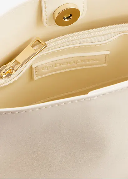 bonprix Trendige Umhängetasche in Lederoptik - beige - Damen Flash Sale