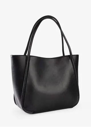 bonprix Modischer Shopper in Lederoptik - schwarz - Damen Black Friday