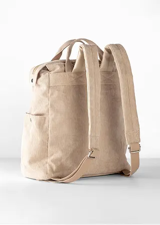 bonprix Weicher Rucksack in Cordoptik - beige - Damen Muttertagsangebot