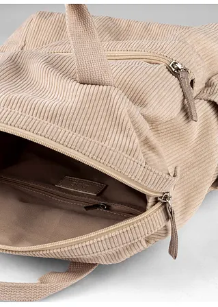 bonprix Weicher Rucksack in Cordoptik - beige - Damen Muttertagsangebot
