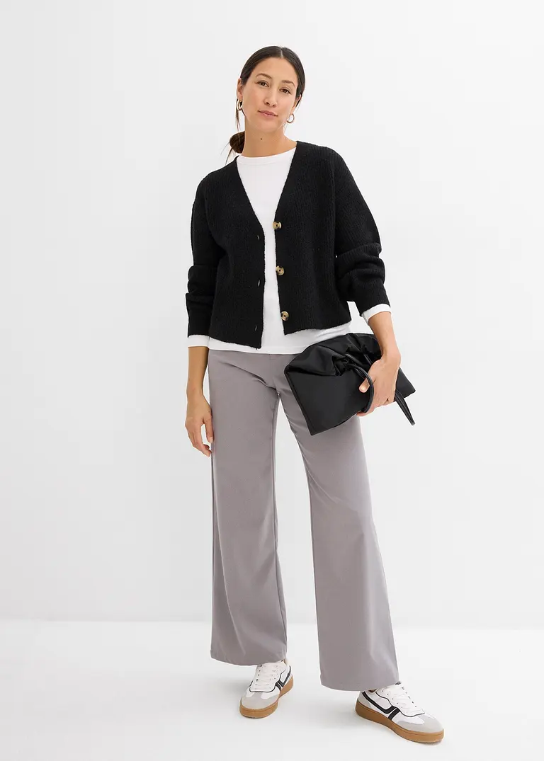 bonprix Verkürzte Strickjacke - schwarz - Damen Zeitlich begrenztes Angebot